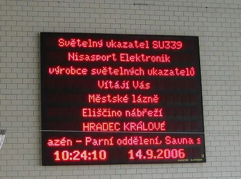 Světelná tabule pro plavecké bazény SU 343